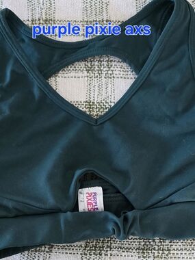 Purple Pixie AXS Dark Teal Sports Bra